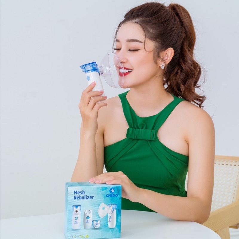 Máy xông mũi họng cầm tay Chido Nhật Bản dùng được cho cả bé và người lớn, nhỏ gọn, tiện lợi và hiệu quả + tặng quà