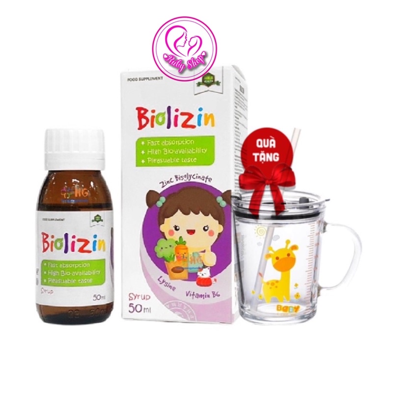 Kẽm ăn ngon hữu cơ Biolizin dành cho bé từ 3 tháng tuổi +quà