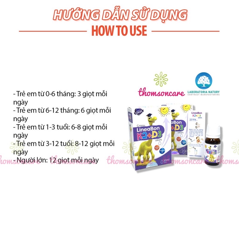 Vitamin D3K2 Lineabon tăng chiều cao tốt đa cho bé + quà