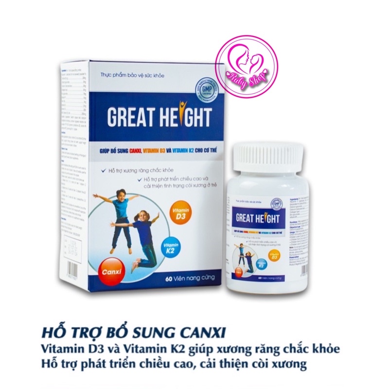 [Chính hãng] Viên uống tăng chiều cao Great Height giúp bé cao lớn vượt trội