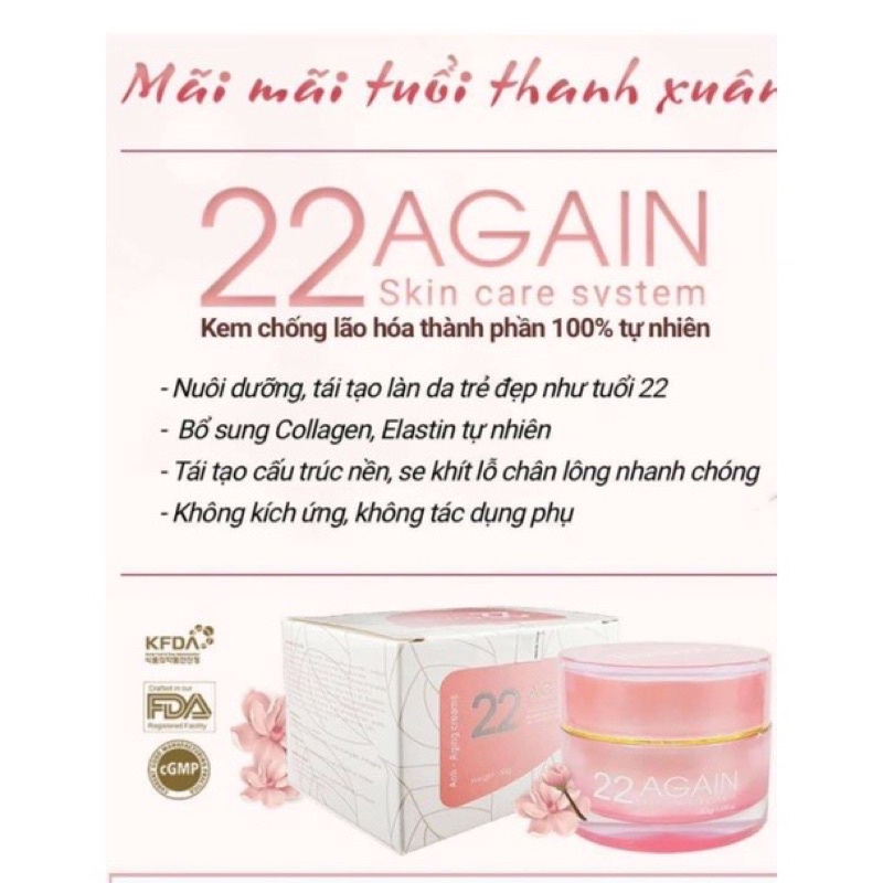 Kem trắng da chống lão hoá 22 Again Hàn Quốc chính hãng