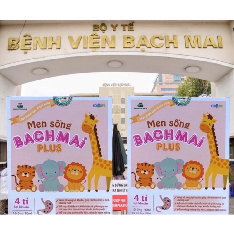 Men sống bạch mai plus - bé hết bón, ăn khỏe ngủ ngon tăng cân tốt + tặng tăm bông