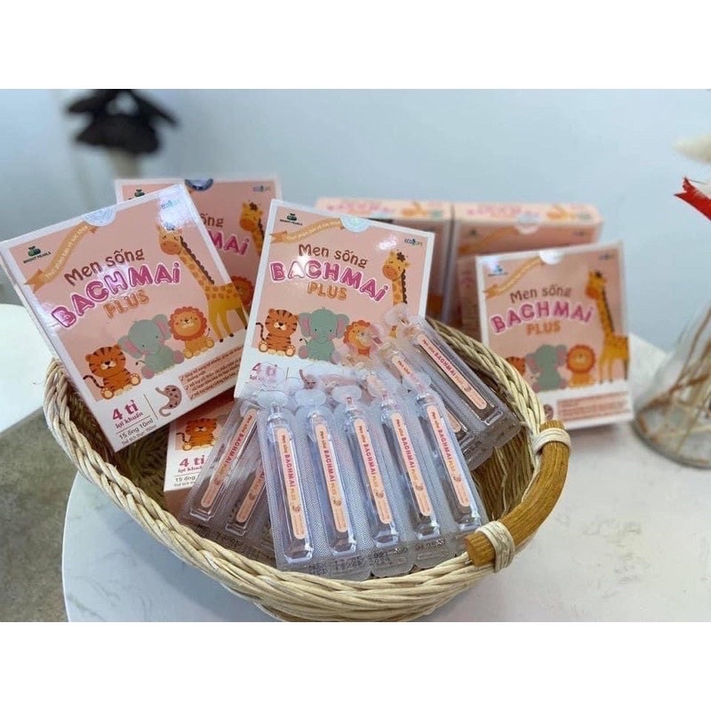 Men sống bạch mai plus - bé hết bón, ăn khỏe ngủ ngon tăng cân tốt + tặng tăm bông