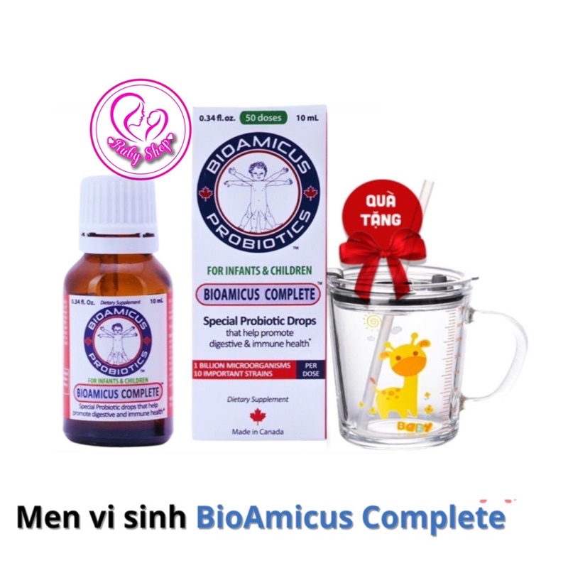 [Chính hãng] Men vi sinh 10 chủng Bioamicus 10ml nhập khẩu Canada- Giúp em ăn khỏe ngủ ngon + quà