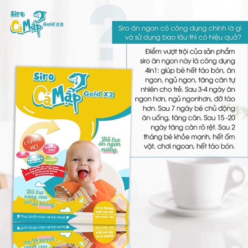 [Hết biếng ăn] Siro cá mập gold X2 -Bé ăn khỏe ngủ ngon tăng cân tốt
