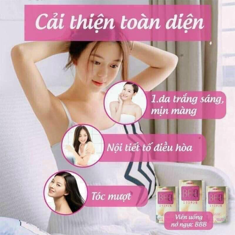Viên uống BB nở ngực Orihiro Nhật Bản- Tăng size săn chắc vòng 1 và đẹp da