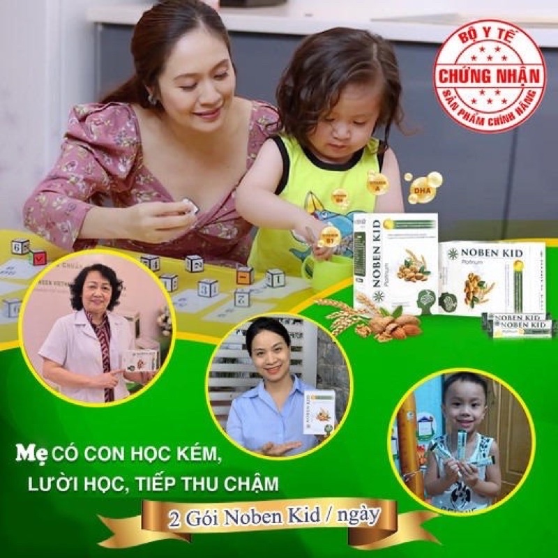 Cốm trí não Noben Kid Bé thông minh vượt trội, tiếp thu nhanh, tăng khả năng ghi nhớ