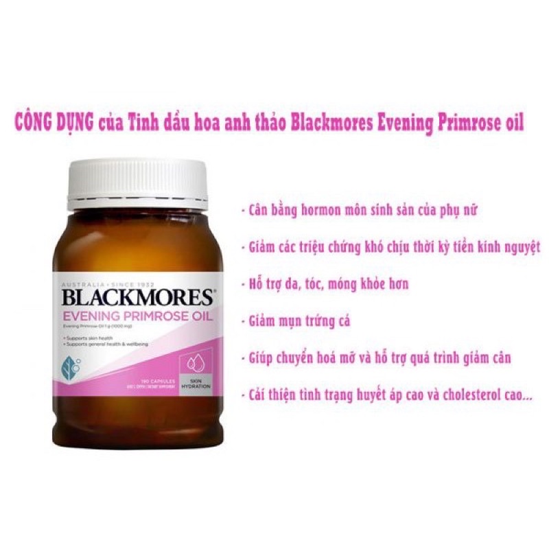 Viên uống tinh dầu hoa anh đào Blackmore chính hãng hộp 190 viên