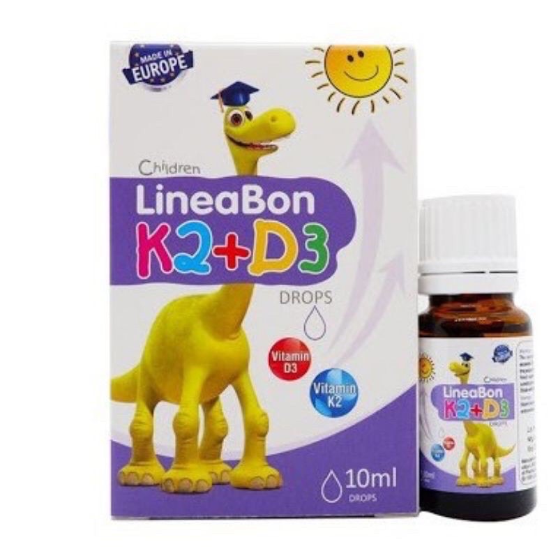 Vitamin K2 D3 Lineabon 10ml tăng chiều cao, xương chắc khỏe + quà tăm bông