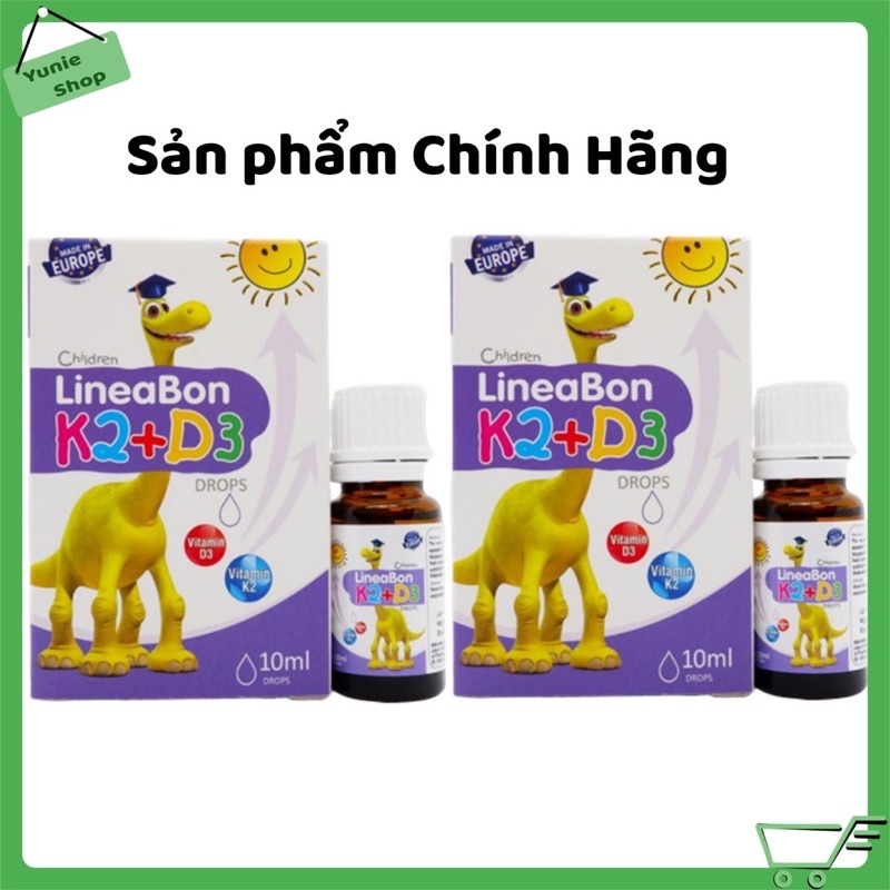 Vitamin K2 D3 Lineabon 10ml tăng chiều cao, xương chắc khỏe + quà tăm bông