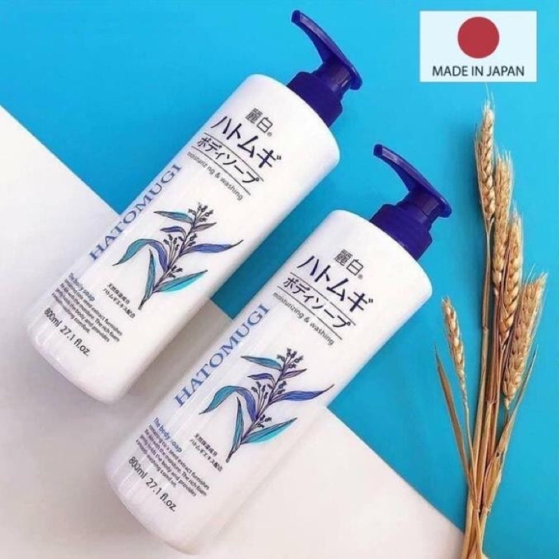 Sữa tắm trắng da dưỡng ẩm ý dĩ Nhật Bàn Hatomugi 800g