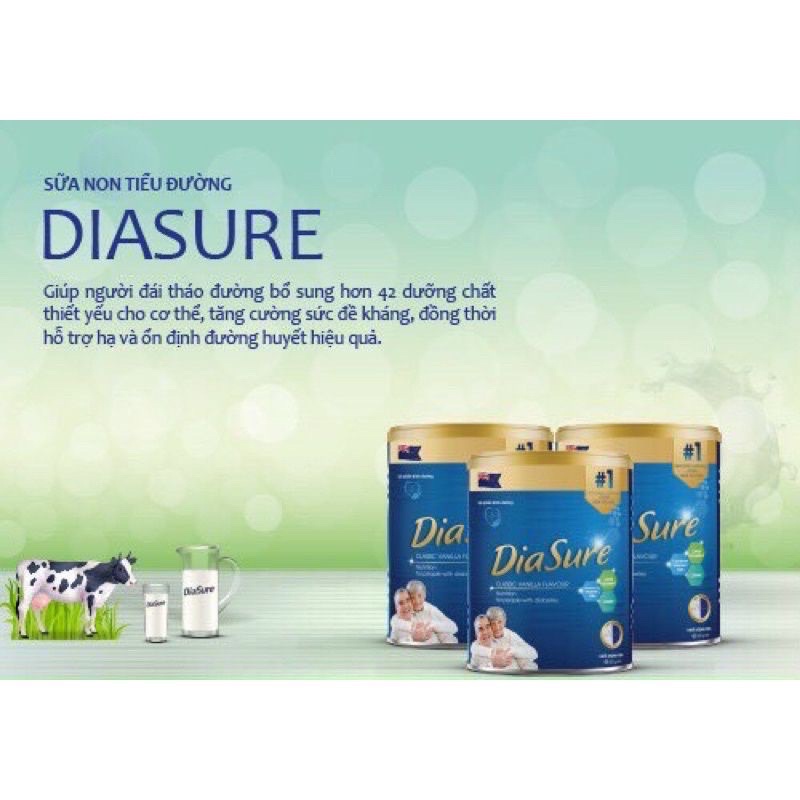 Combo 2 lon sữa Diasure 850g - sữa dành riêng cho người tiểu đường