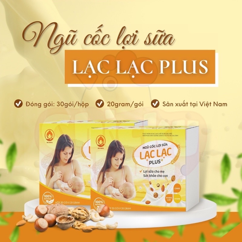 [Lợi sữa] Ngũ cốc lợi sữa Lạc Lạc hộp 30 gói thơm ngon tiện lợi + quà