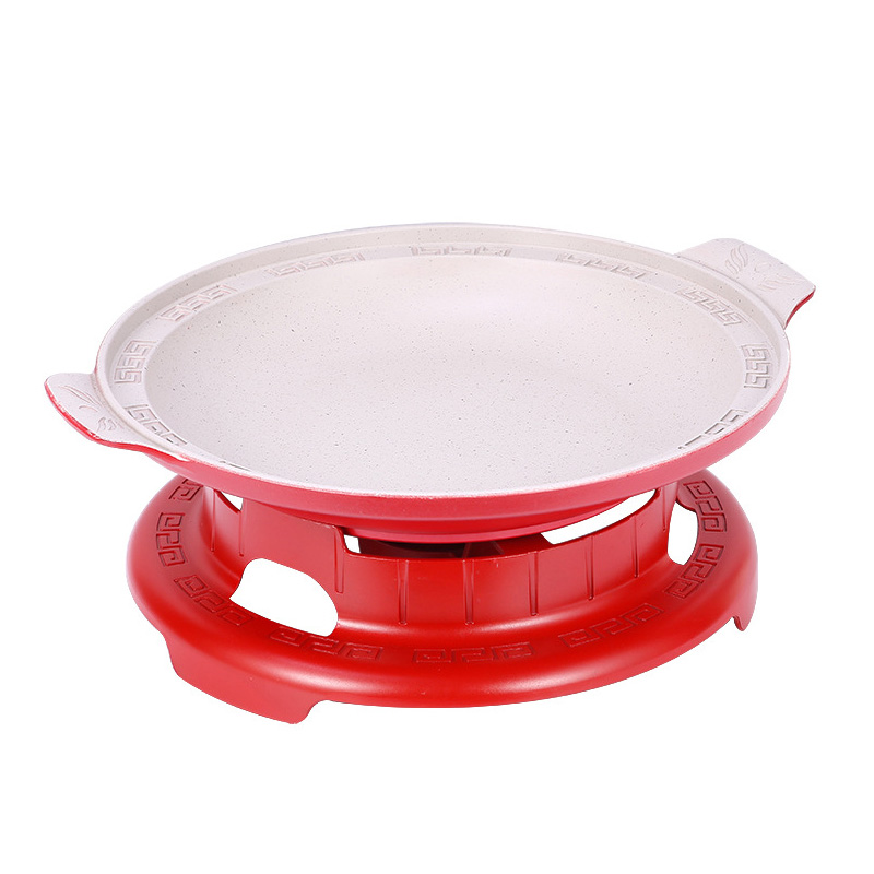 Bộ chảo hâm nóng thức ăn để bàn kèm bếp cồn YL66227 chống dính đá y tế