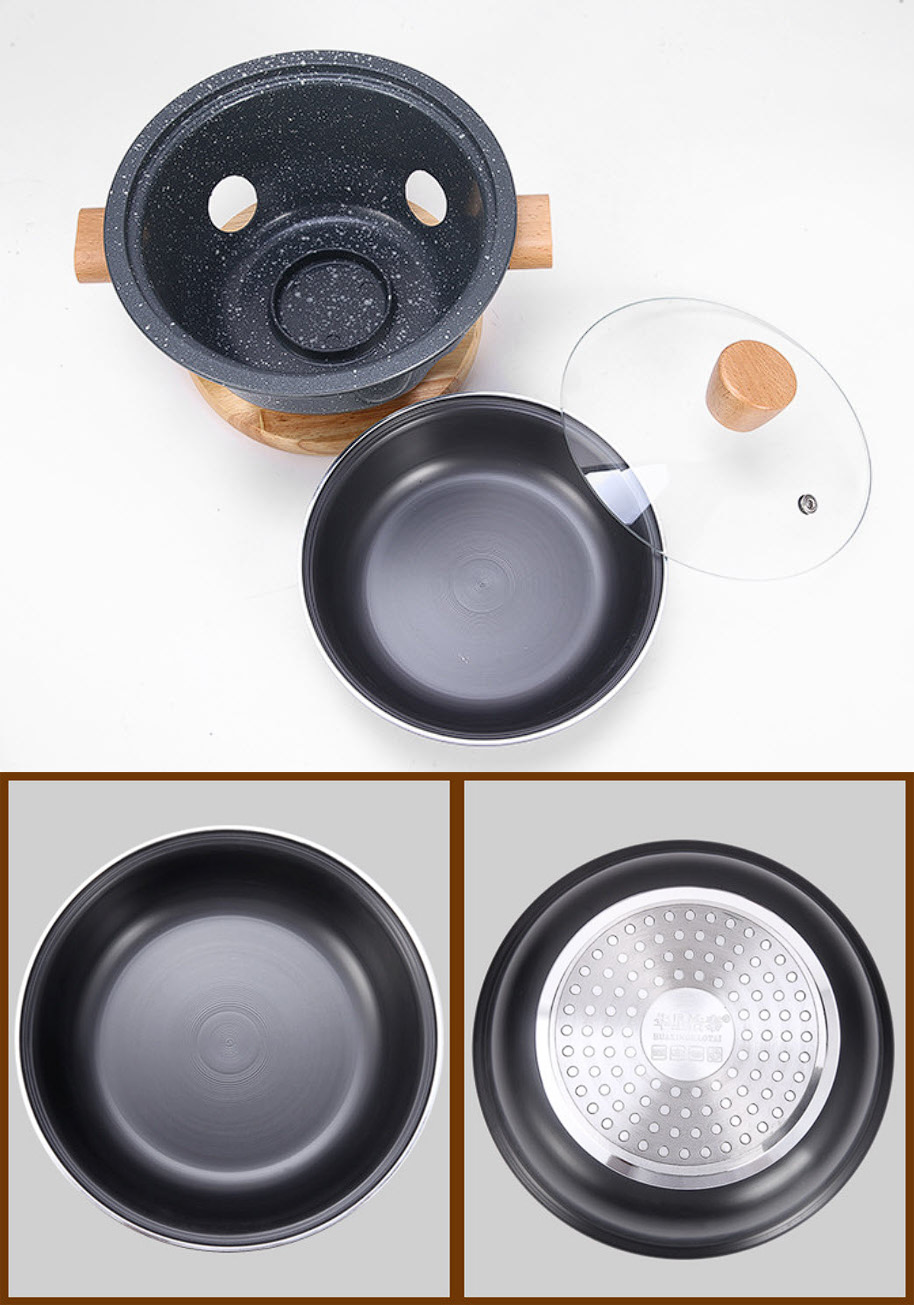 Nồi lẩu hợp kim nhôm kèm bếp cồn 18-28cm OEM YL2821