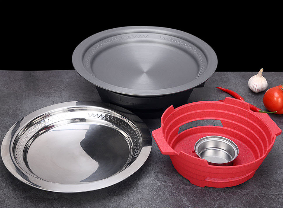 Bộ chảo kèm bếp cồn inox 304 dùng các món lẩu khô 18-30cm OEM YL1118