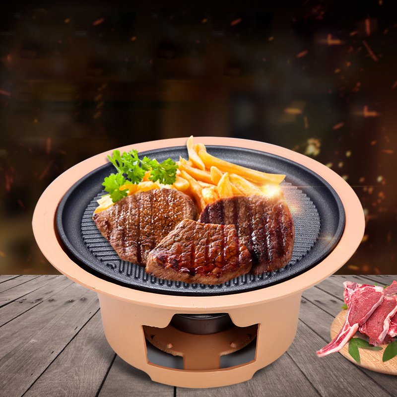 Bếp nướng cồn vỉ nướng kèm bếp cồn bếp nướng thịt bbq 22-30cm OEM YL518