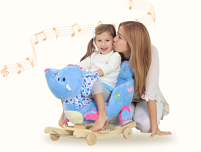 Bập bênh cho bé BBTE04 dạng thú nhồi bông nhiều hình dáng có bánh xe.