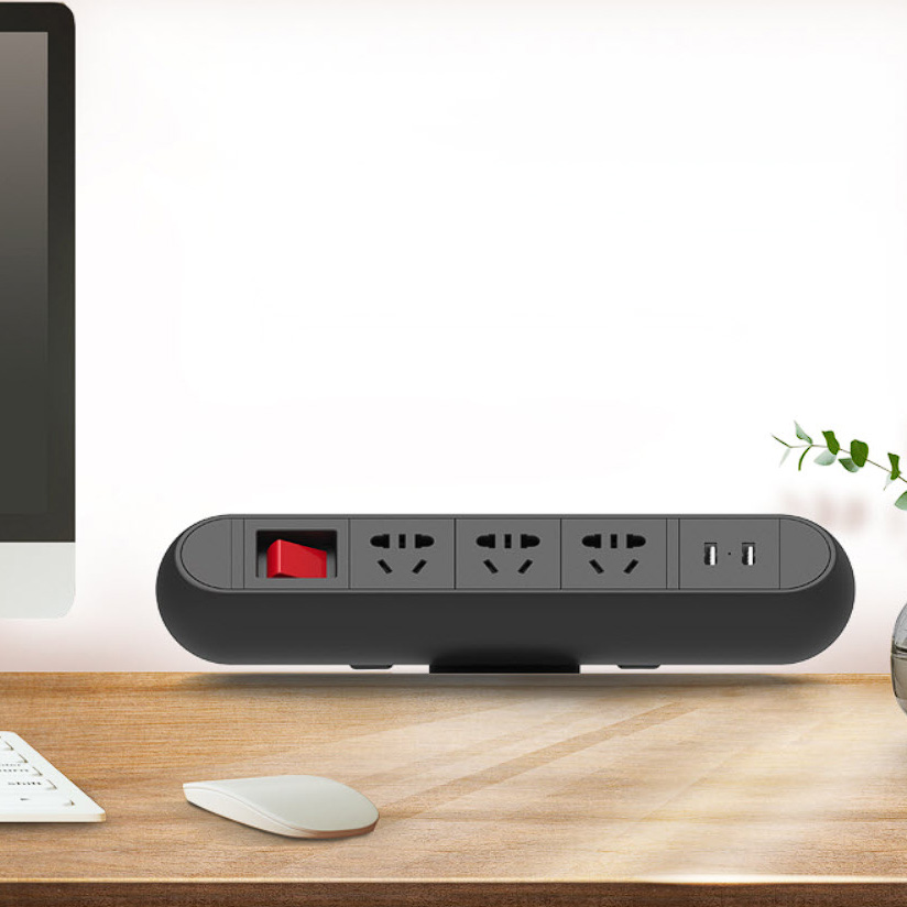 Ổ cắm điện kẹp cạnh bàn 3 ổ cắm + 2 USB kèm công tắc nguồn C2-CB03-2USB