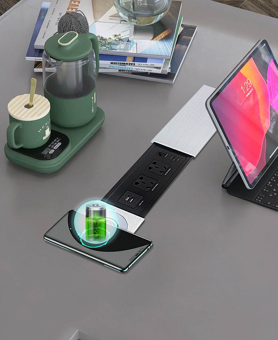 Ổ cắm âm bàn làm việc kèm sạc không dây OEM AH02