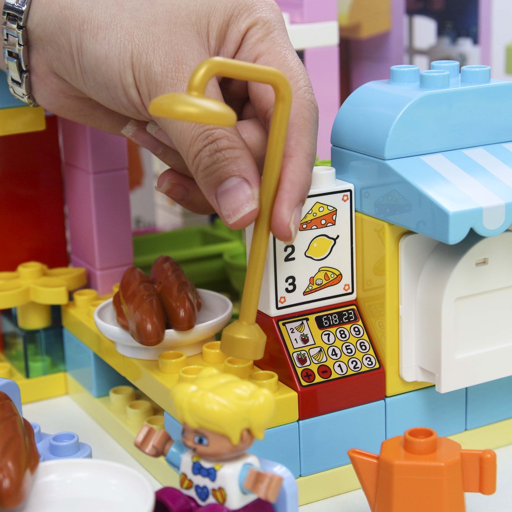 Bộ đồ chơi lắp ghép smoneo duplo Cửa hàng thức ăn nhanh vui vẻ 68 chi tiết Toyshouse - 55001