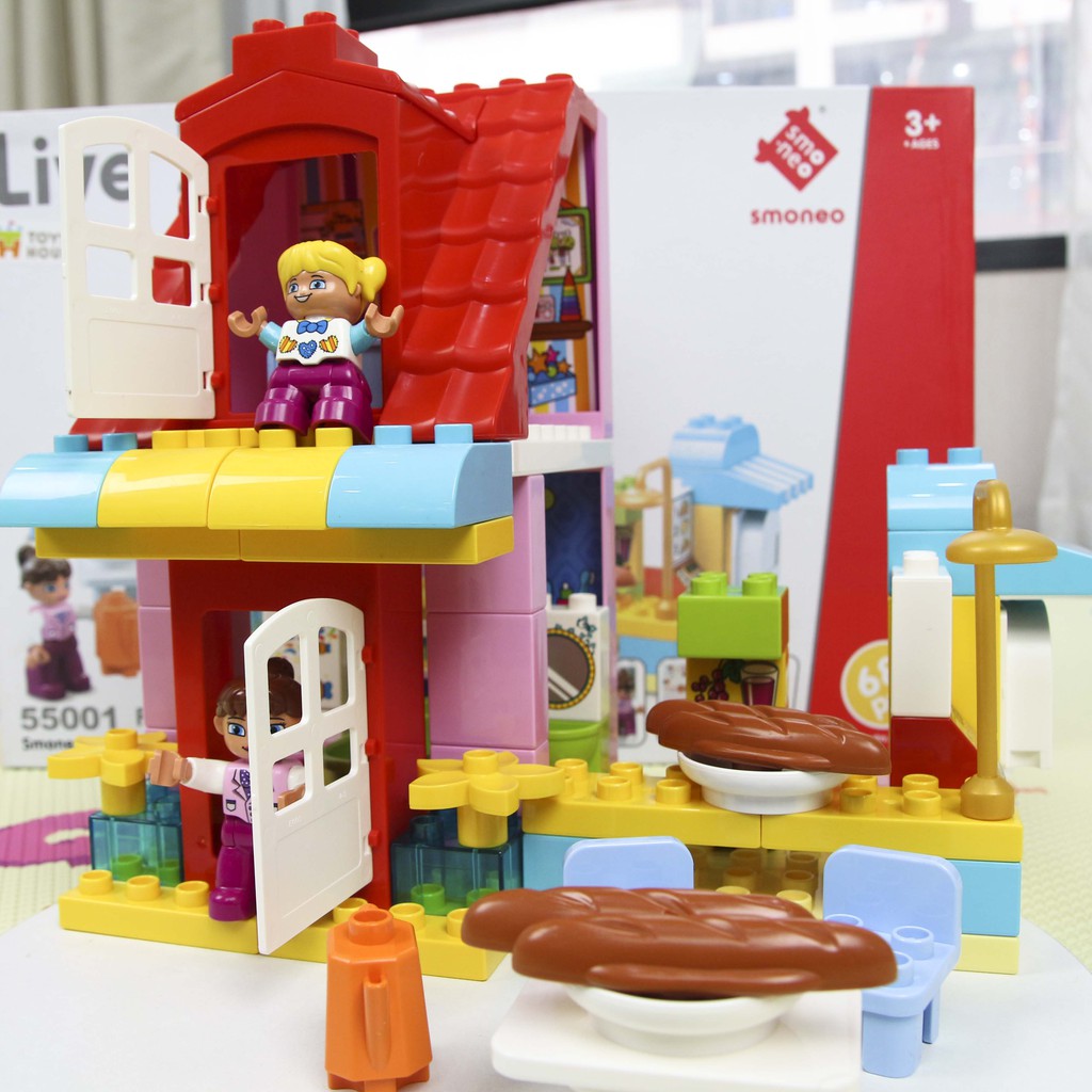 Bộ đồ chơi lắp ghép smoneo duplo Cửa hàng thức ăn nhanh vui vẻ 68 chi tiết Toyshouse - 55001