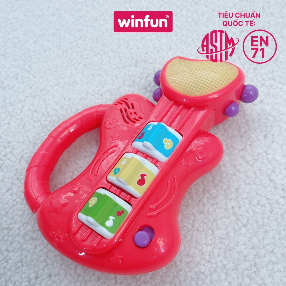 Đồ chơi âm nhạc đàn guitar ghi ta cầm tay mini có đèn nhạc cho bé Winfun 0641 - cho bé từ 6 tới 24 tháng