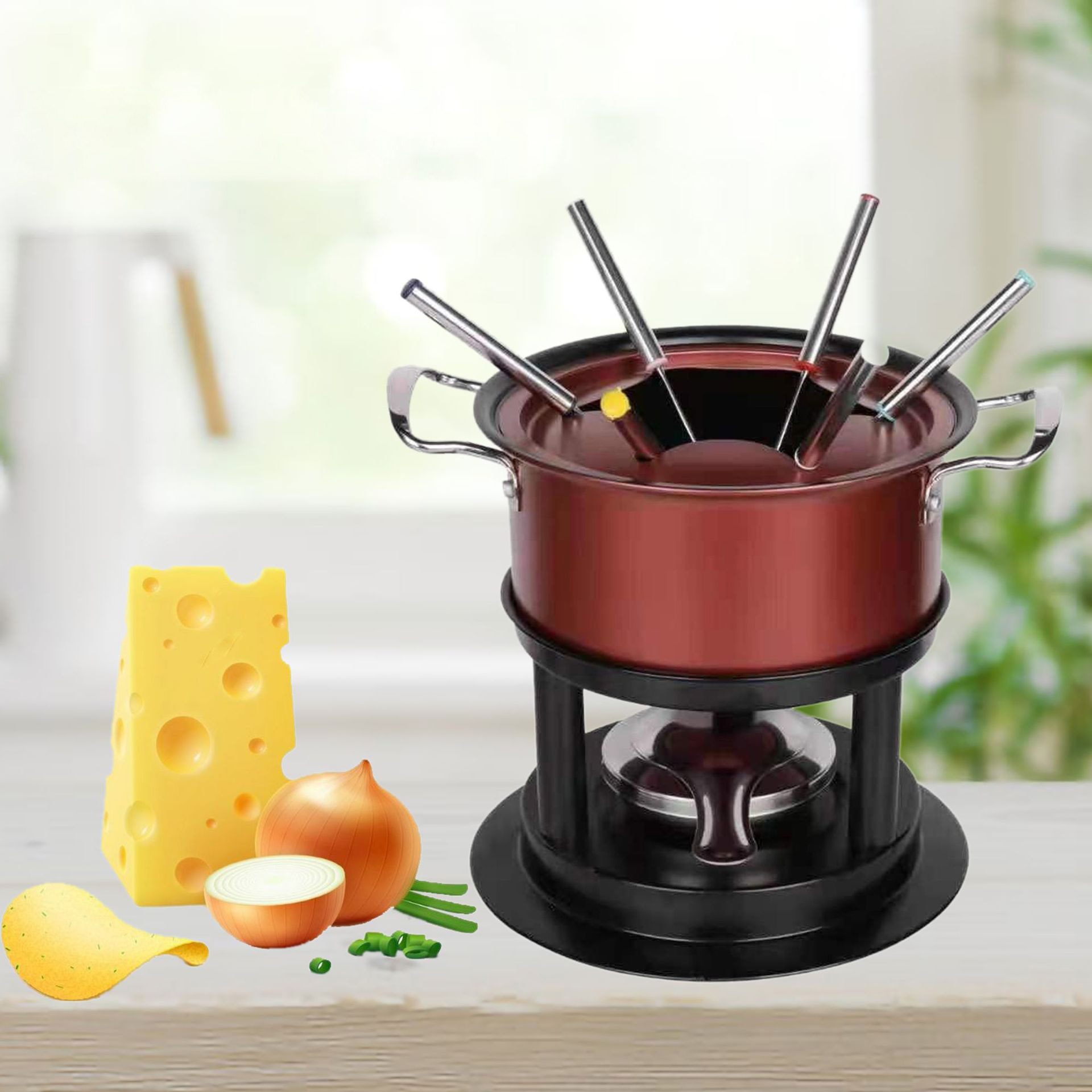 Nồi lẩu phô mai nước sốt socola 18cm kèm bếp cồn OEM HG18PS