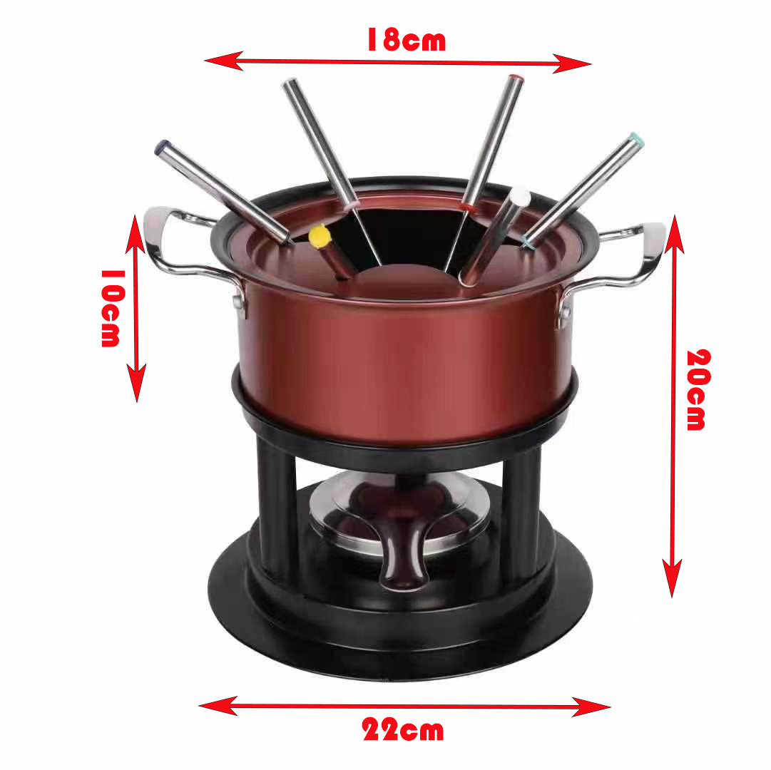 Nồi lẩu phô mai nước sốt socola 18cm kèm bếp cồn OEM HG18PS