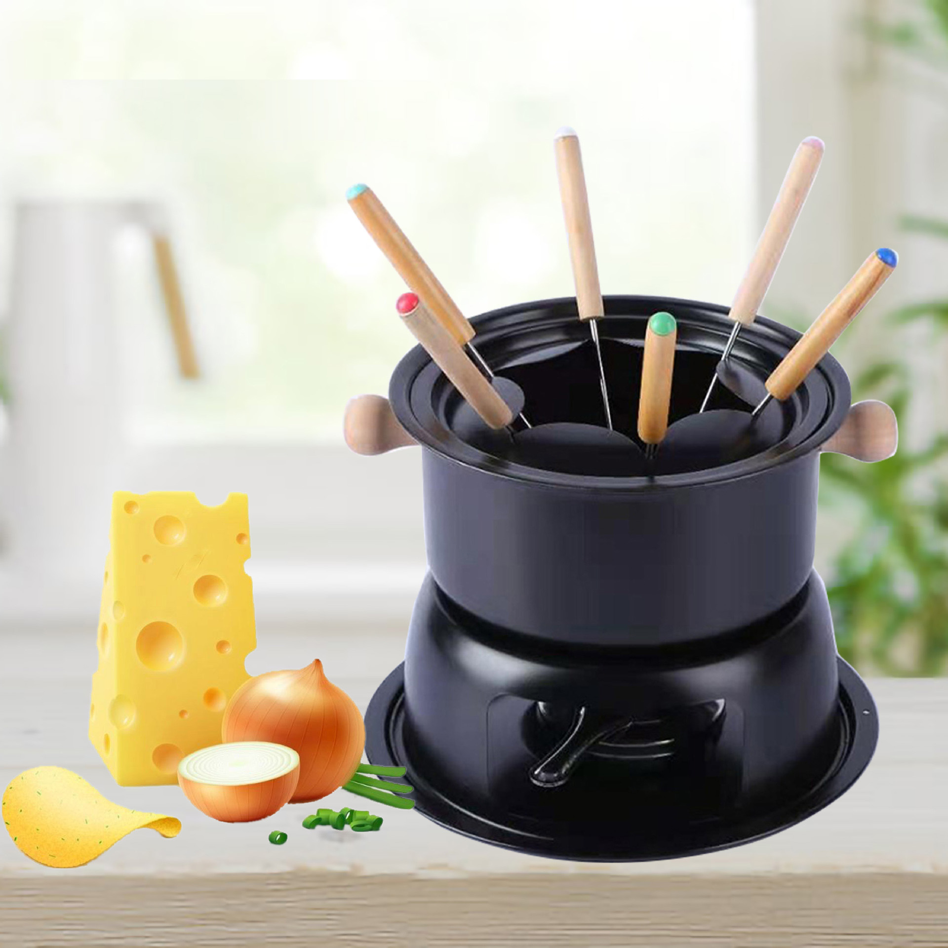 Nồi lẩu phô mai nước sốt socola 18cm kèm bếp cồn OEM HG181