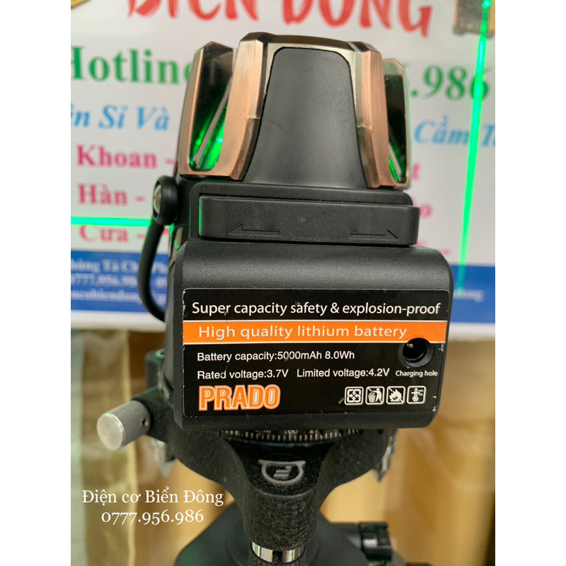 MÁY CÂN BẰNG TIA LASER SIÊU SÁNG PRADO ĐỒNG TIA XANH 2pin kèm pin dự phòng