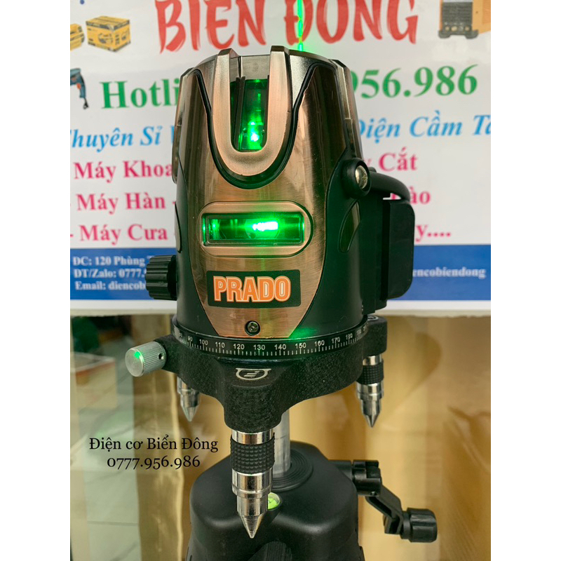 MÁY CÂN BẰNG TIA LASER SIÊU SÁNG PRADO ĐỒNG TIA XANH 2pin kèm pin dự phòng