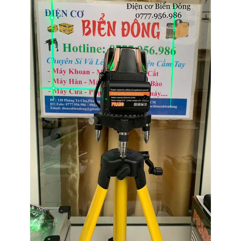 MÁY CÂN BẰNG TIA LASER SIÊU SÁNG PRADO ĐỒNG TIA XANH 2pin kèm pin dự phòng