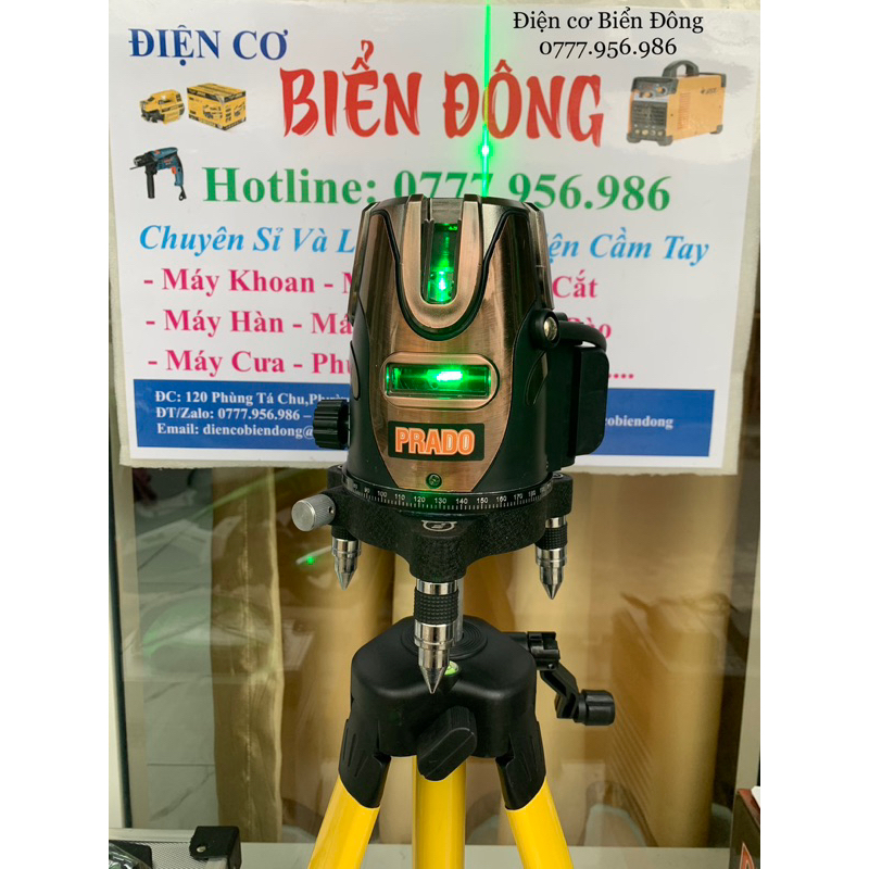 MÁY CÂN BẰNG TIA LASER SIÊU SÁNG PRADO ĐỒNG TIA XANH 2pin kèm pin dự phòng