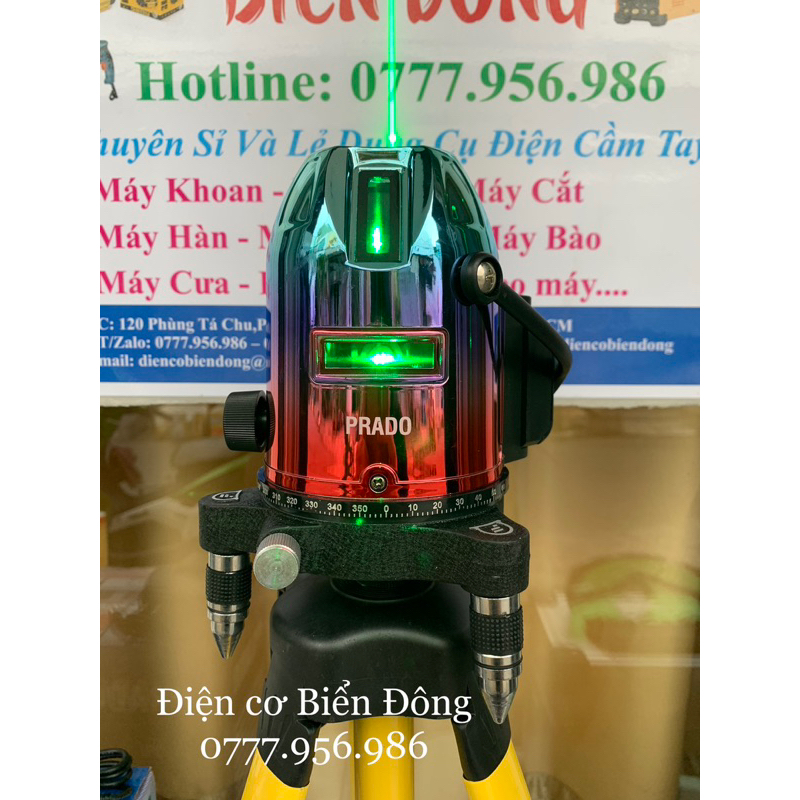 MÁY CÂN BẰNG TIA LASER SIÊU SÁNG PRADO XANH ĐỎ TIA XANH 2pin kèm promote và pin dự phòng