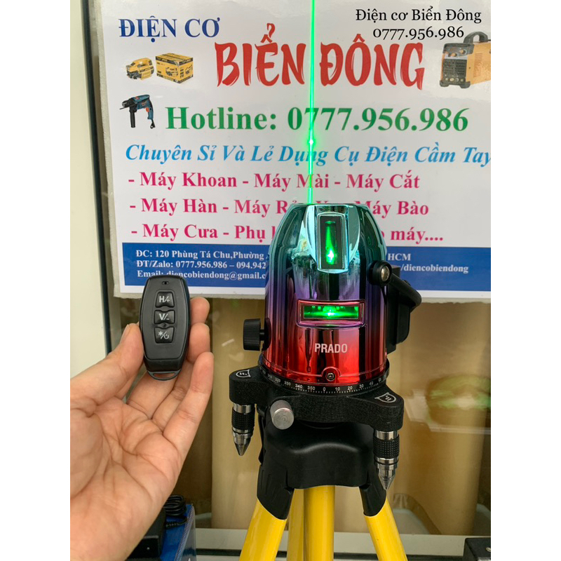 MÁY CÂN BẰNG TIA LASER SIÊU SÁNG PRADO XANH ĐỎ TIA XANH 2pin kèm promote và pin dự phòng