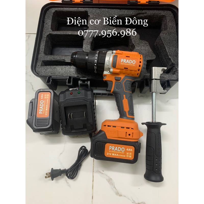 MÁY KHOAN PIN TỪ PRADO đầu 13 21V 10Cell pin lớn đúng công suất pin Trâu, shop uy tín không ghi công suất ảo