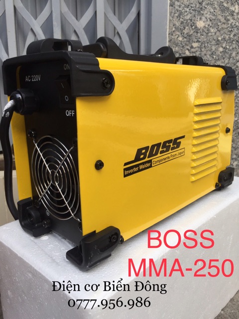 Máy Hàn điện tử TẶNG BÓ 20 que hàn Thế hệ máy Hàn mới BOSS MMA-250 hàn sắt tôn gia đình và công trình