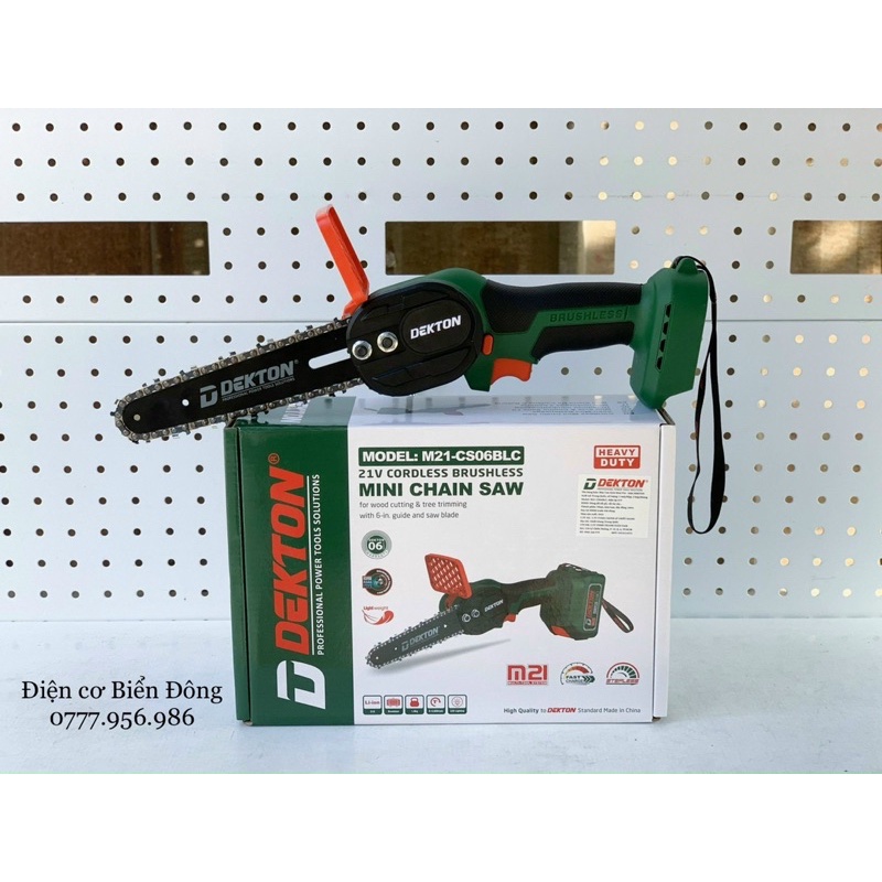 Máy Cưa Xích Dùng Pin Dekton M21-CS06BLC - Motor Brushless kèm pin hãng 2A Dekton