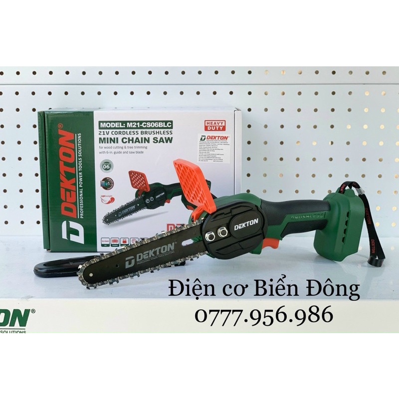 THÂN MÁY cưa xích dùng pin Dekton M21- CS06BLC 6 inch lam dài 15 cm Mô tơ từ lõi đồng siêu mạnh new 2023