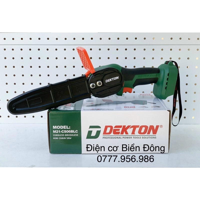 THÂN MÁY cưa xích dùng pin Dekton M21- CS06BLC 6 inch lam dài 15 cm Mô tơ từ lõi đồng siêu mạnh new 2023