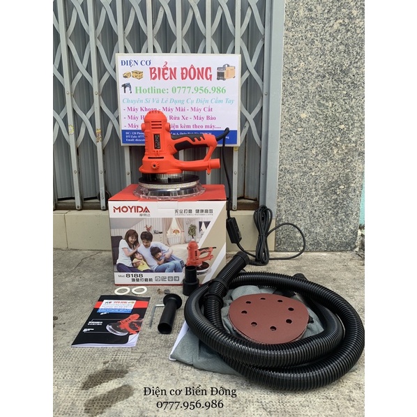 Máy chà nhám tường MOYIDA 1250W 180mm dùng để làm mịn tường thô trước khi sơn