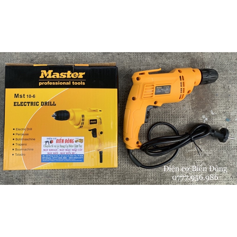 Máy khoan bắt vít Master 10-06 10 ly khoan gỗ tường bắt vít mẫu vàng đen mới nhất