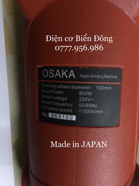 Máy mài góc MÁY MÀI 1 TẤC OSAKA ĐUÔI DÀI 800W mài và cắt sắt tường gỗ tôn new Tặng đĩa mài 29k