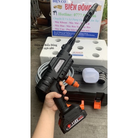 Máy rửa xe pin HITACHI 118V Nhậ Bản cao cấp mới Tặng bình bọt tuyết 119k 