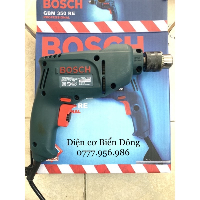 Máy khoan BOSH 10ly 350RE khoan sắt, gỗ, tôn, bắt vít.