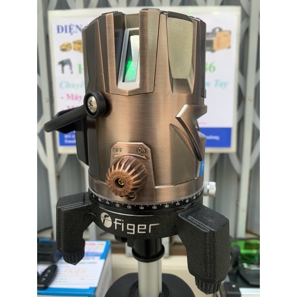 MÁY CÂN BẰNG TIA LASER SIÊU SÁNG FIGER 5 TIA XANH có promote điều khiếu từ xa