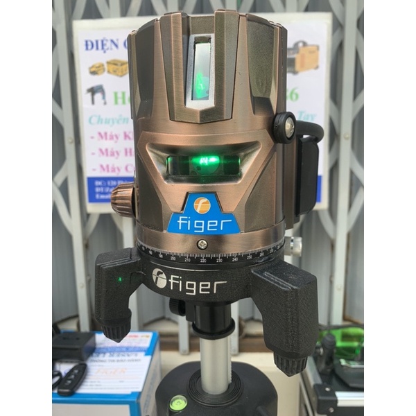 MÁY CÂN BẰNG TIA LASER SIÊU SÁNG FIGER 5 TIA XANH có promote điều khiếu từ xa