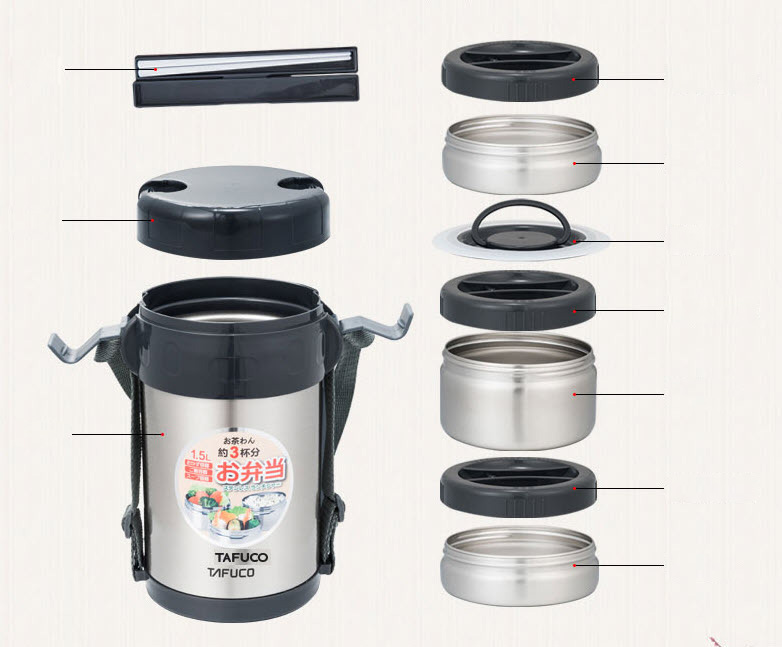 Hộp cơm giữ nhiệt 3 ngăn 1.5L Tafuco T0042