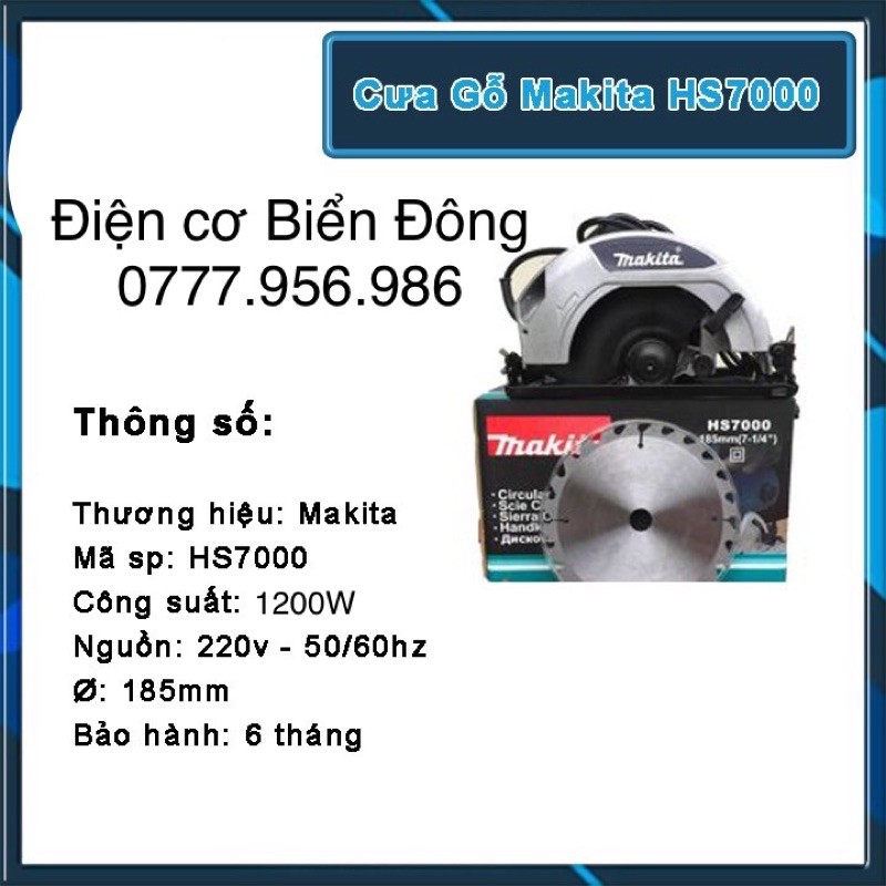 Máy cưa gỗ Tặng lưỡi cưa 185mm Máy cưa dĩa MAKITA HS 7000-185mmvới công suất 1200W mạnh mẽ